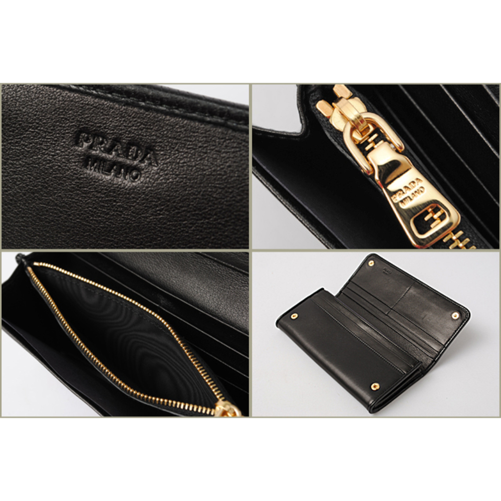 Prada Long Wallet Patchwork Nappa Black - image 3